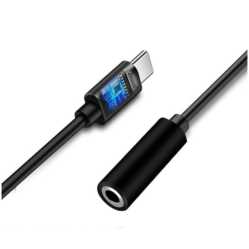USB-C iki 3.5 mini lizdo garso lizdo adapteris, juodas