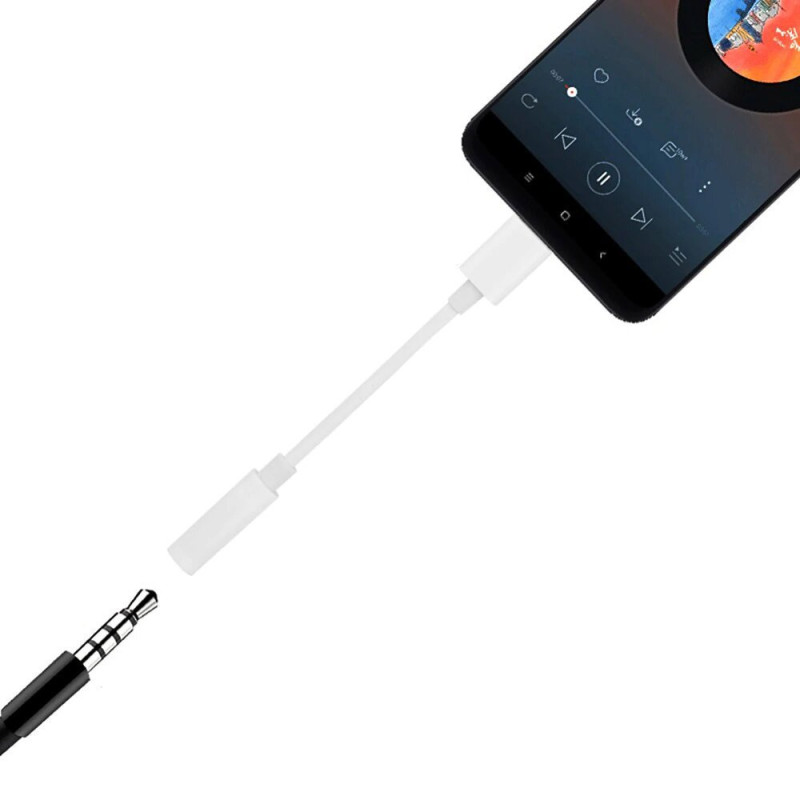 USB-C iki 3.5 mini lizdo garso lizdo adapteris, juodas