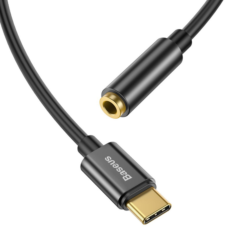 Ausinių adapteris L54 nuo USB-C iki 3,5 mm DAC garso lizdo juodas