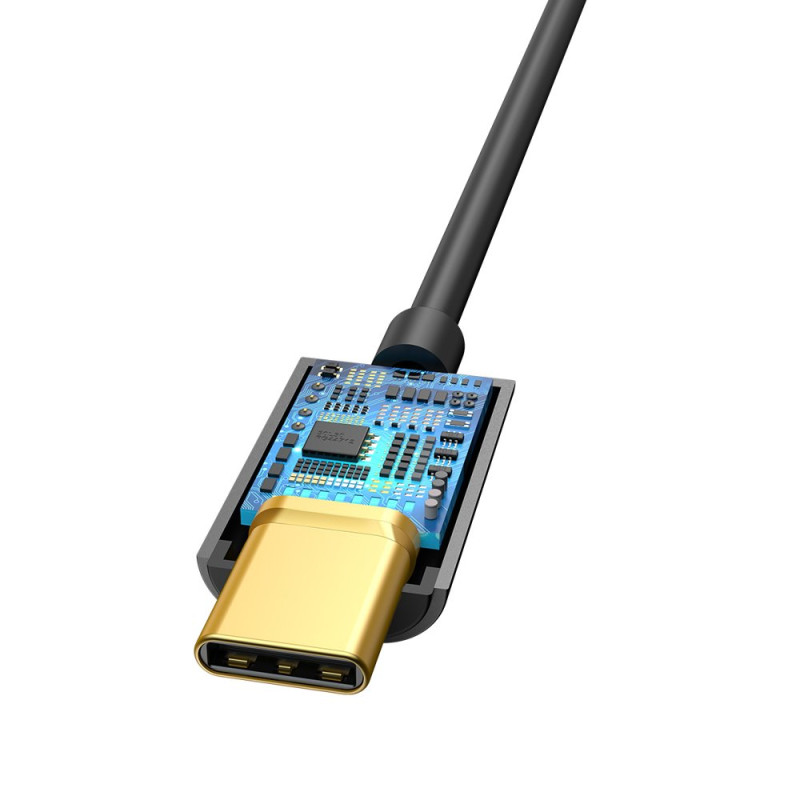 Ausinių adapteris L54 nuo USB-C iki 3,5 mm DAC garso lizdo juodas