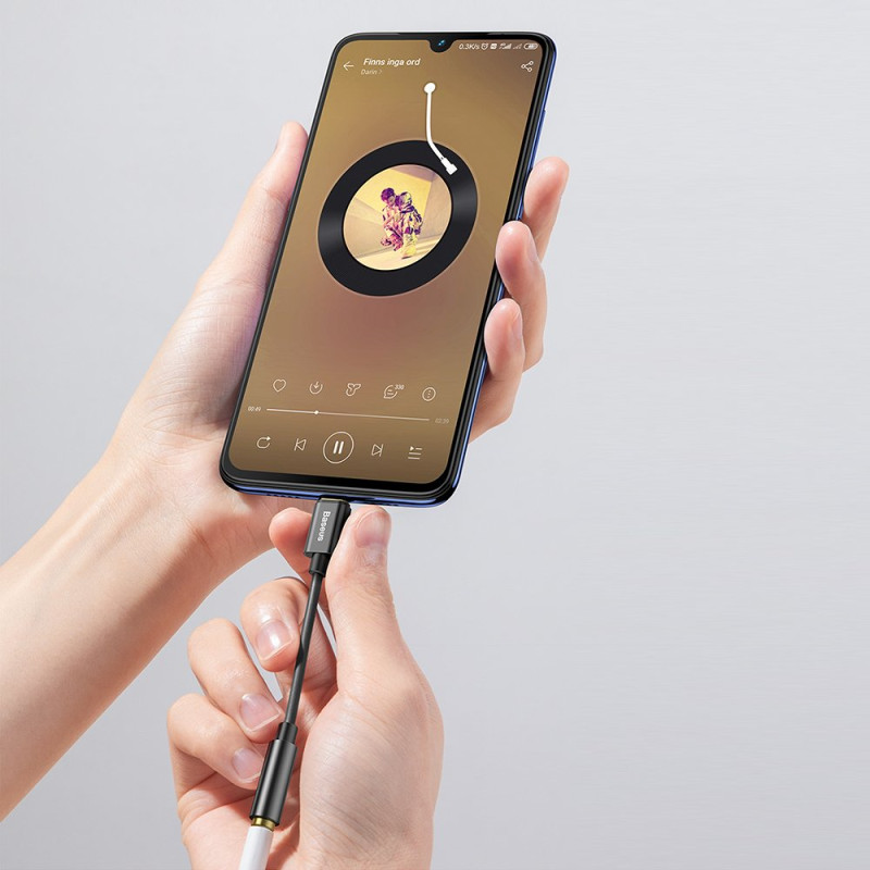 Ausinių adapteris L54 nuo USB-C iki 3,5 mm DAC garso lizdo juodas