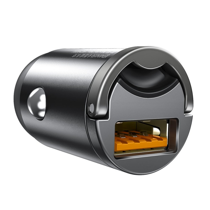 Tiny Star USB 30W Quick Charge mini išmanusis automobilinis įkroviklis, pilka