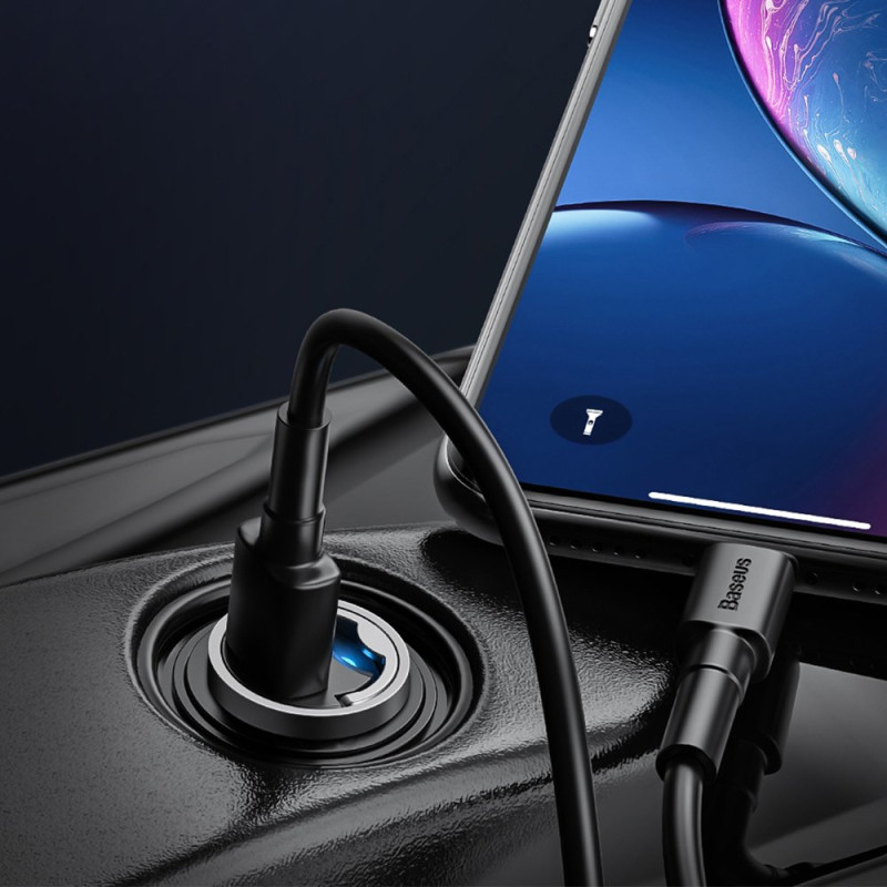 Tiny Star PPS USB-C 30W Quick Charge PD mini išmanusis automobilinis įkroviklis, pilka