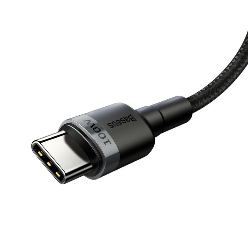 Cafule nailono kabelis USB-C maitinimo tiekimas 2.0 100W 20V 5A 2m pilka