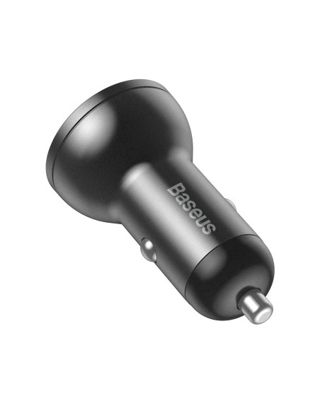 
Automobilinis pakrovėjas 2x USB 4.8A 24W su LCD ekranu, pilkas
