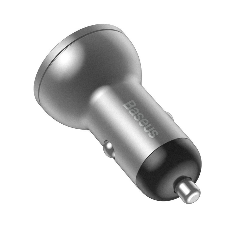 
Automobilinis pakrovėjas 2x USB 4.8A 24W su LCD ekranu, sidabrinis
