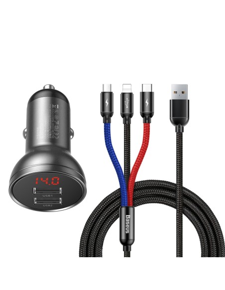 Automobilinis įkroviklis 2x USB 4.8A 24W su LCD ekranu + 3-in-1 laidas 1,2m juodas
 
Automobilinis įkroviklis 2x USB 4.8A 24W su LCD ekranu + 3-in-1 laidas 1,2m juodas