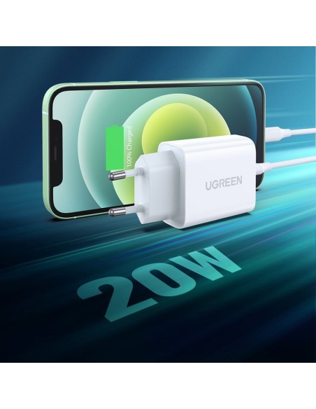 
USB Power Delivery 3.0 Quick Charge 4.0+ 20W 3A baltas įkroviklis
