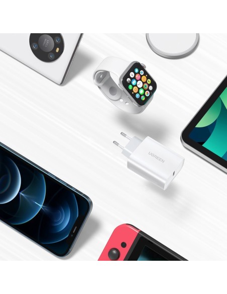 
USB Power Delivery 3.0 Quick Charge 4.0+ 20W 3A baltas įkroviklis
