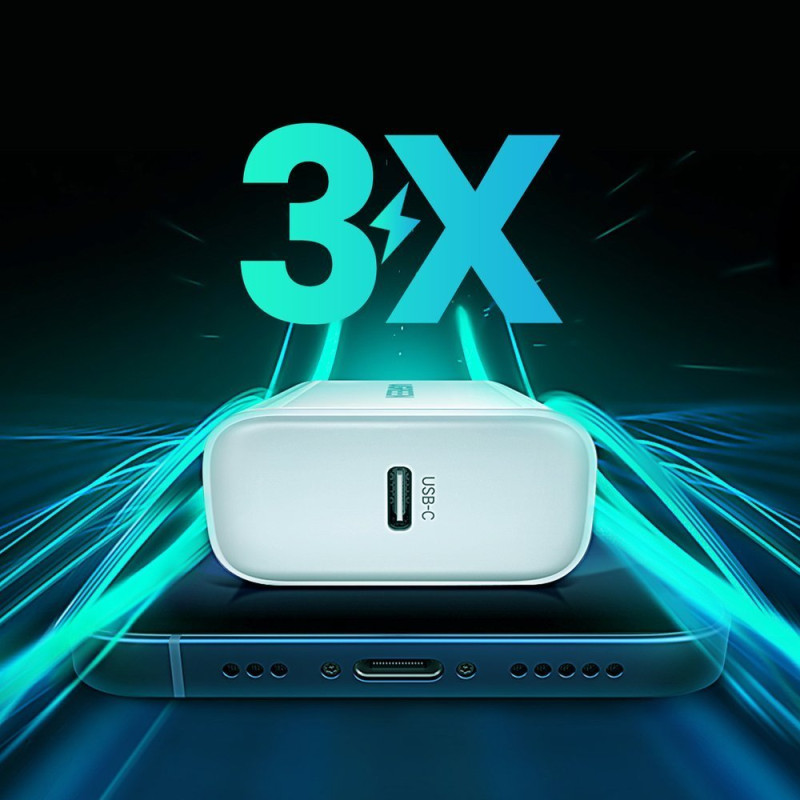 
USB Power Delivery 3.0 Quick Charge 4.0+ 20W 3A baltas įkroviklis
