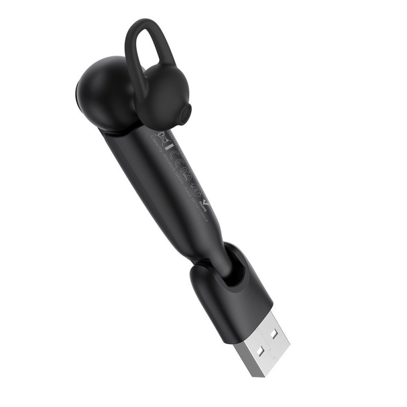 A05 Bluetooth 5.0 mini ausinės + USB prijungimo stotelė juoda