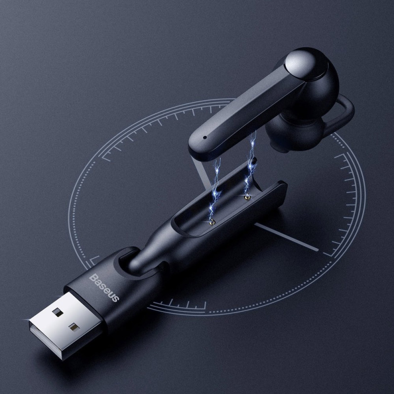 A05 Bluetooth 5.0 mini ausinės + USB prijungimo stotelė juoda