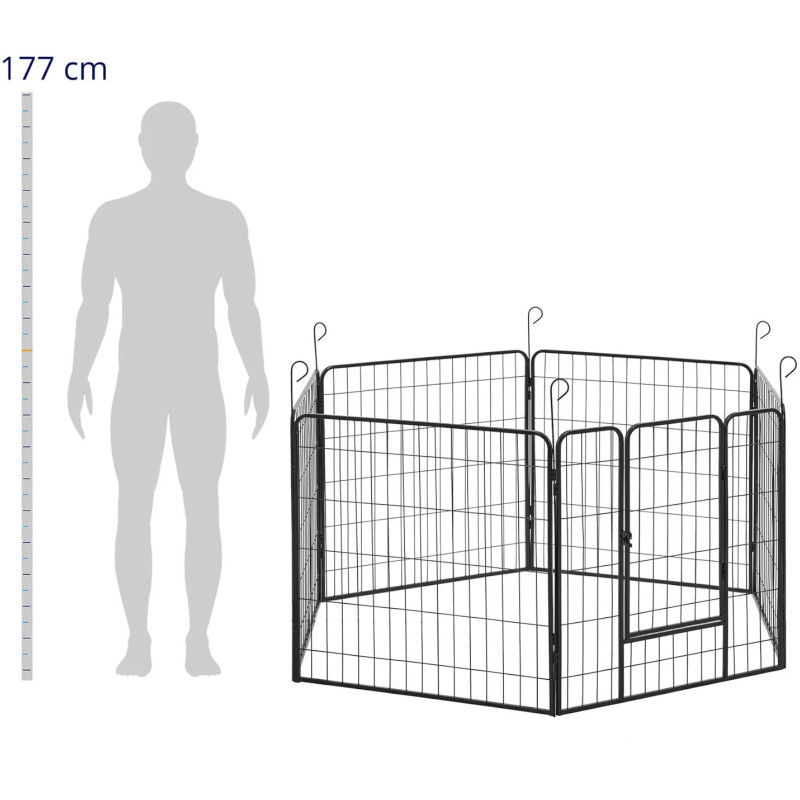 Maniežas ir bėgimas šunims ir šuniukams su 6 segmentų vartais