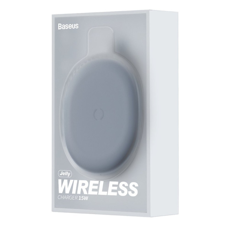 Jelly Qi 15W belaidis įkroviklis ausinėms + USB - USB-C laidas, juodas