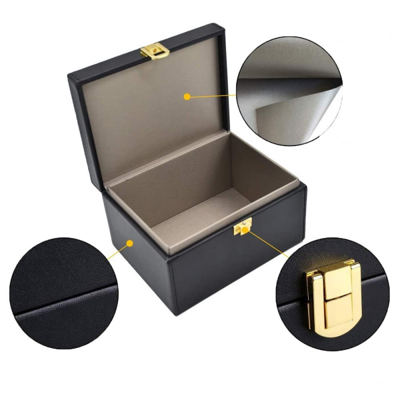 
Faradėjaus radijo bangų blokavimo dėžė.Dėžutė raktams,telefonui,kortelei,juoda
