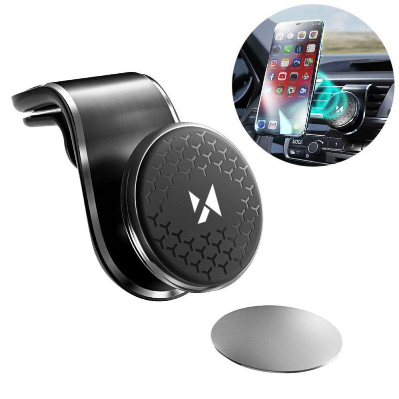
Magnetinis telefono laikiklis automobilio grotelėms, pasukamas 360 laipsnių, juodas
