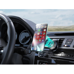 
Magnetinis telefono laikiklis automobilio grotelėms, pasukamas 360 laipsnių, juodas
