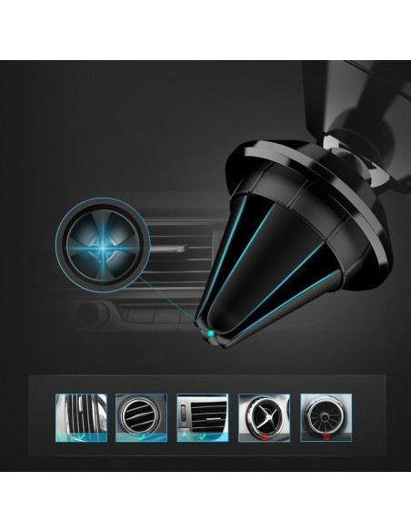 
Magnetinis telefono laikiklis automobilio grotelėms, juodas
