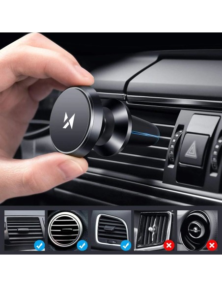 
Magnetinis telefono laikiklis automobilio grotelėms, juodas
