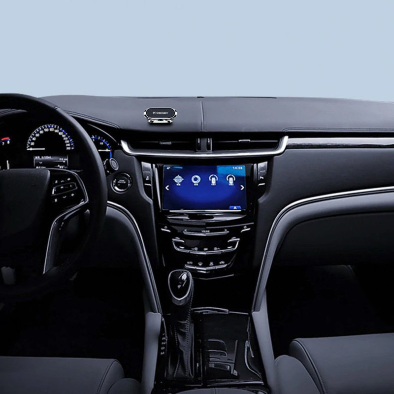 Lipnus magnetinis 360° besisukantis automobilinis laikiklis prietaisų skydeliui, sidabrinis