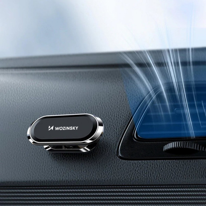 Lipnus magnetinis 360° besisukantis automobilinis laikiklis prietaisų skydeliui, sidabrinis