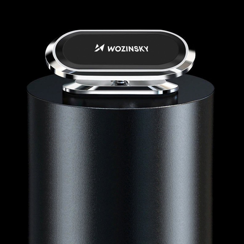 Lipnus magnetinis 360° besisukantis automobilinis laikiklis prietaisų skydeliui, sidabrinis