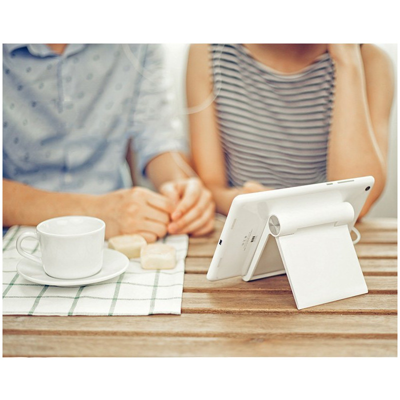 Stovas, telefono planšetės laikiklis, baltas