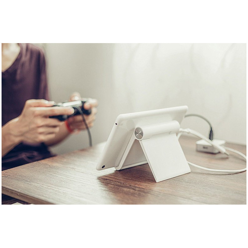 Stovas, telefono planšetės laikiklis, baltas