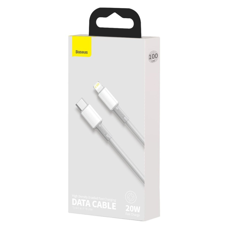 Greito įkrovimo laidas iPhone USB-C - Lightning Power Delivery 20W 1m baltas