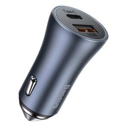 
Greitas USB-C + USB 40W automobilinis įkroviklis Golden Contactor Pro pilka
