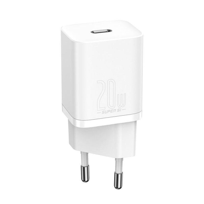 Greitas įkroviklis iPhone Super Si 1C 20W maitinimo tiekimas + USB-C - Lightning kabelis 1m baltas