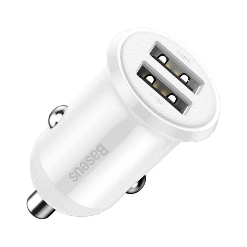 
Grain Pro 2x USB 4.8A automobilinis įkroviklis cigarečių degiklio lizdui, baltas
