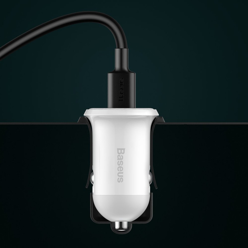 Grain Pro 2x USB 4.8A automobilinis įkroviklis cigarečių degiklio lizdui, baltas