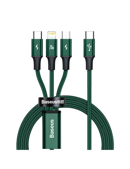Rapid 3in1 kabelis USB-C - USB-C / Lightning / micro USB 20 W 1,5 m žalias
 
Rapid 3in1 kabelis USB-C - USB-C / Lightning / micro USB 20 W 1,5 m žalias