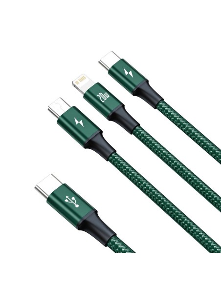 Rapid 3in1 kabelis USB-C - USB-C / Lightning / micro USB 20 W 1,5 m žalias
 
Rapid 3in1 kabelis USB-C - USB-C / Lightning / micro USB 20 W 1,5 m žalias