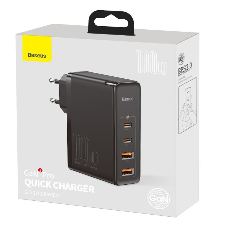 GaN2 Pro USB greitas įkroviklis USB-C QC PD 100W juodas