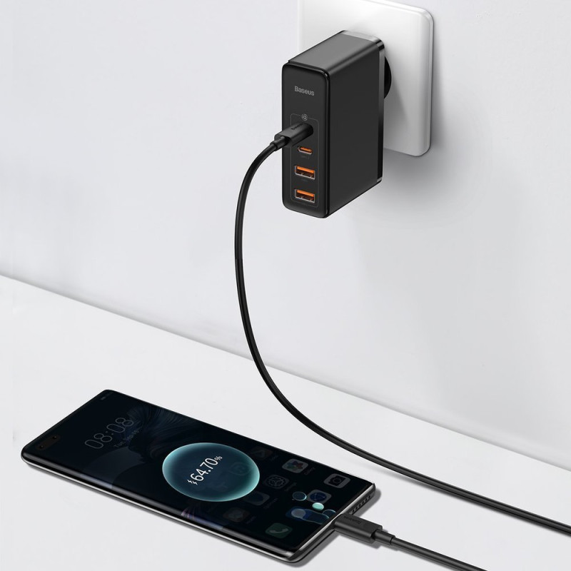 GaN2 Pro USB greitas įkroviklis USB-C QC PD 100W juodas