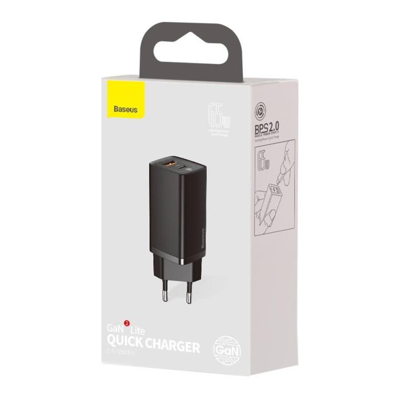 GaN2 Pro USB greitas įkroviklis USB-C QC PD 65W juodas
