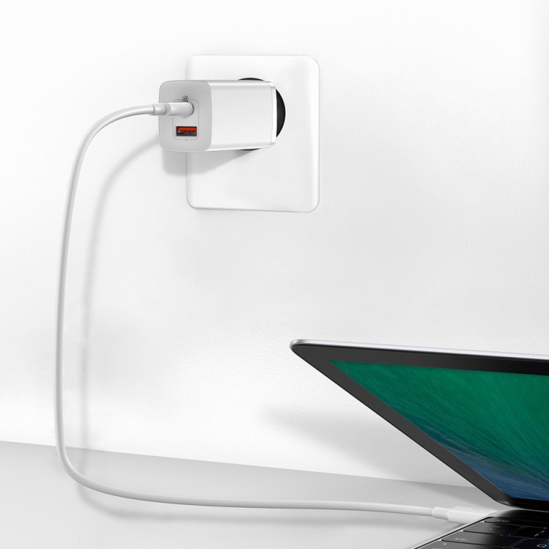 GaN2 Pro USB greitas įkroviklis USB-C QC PD 65W baltas