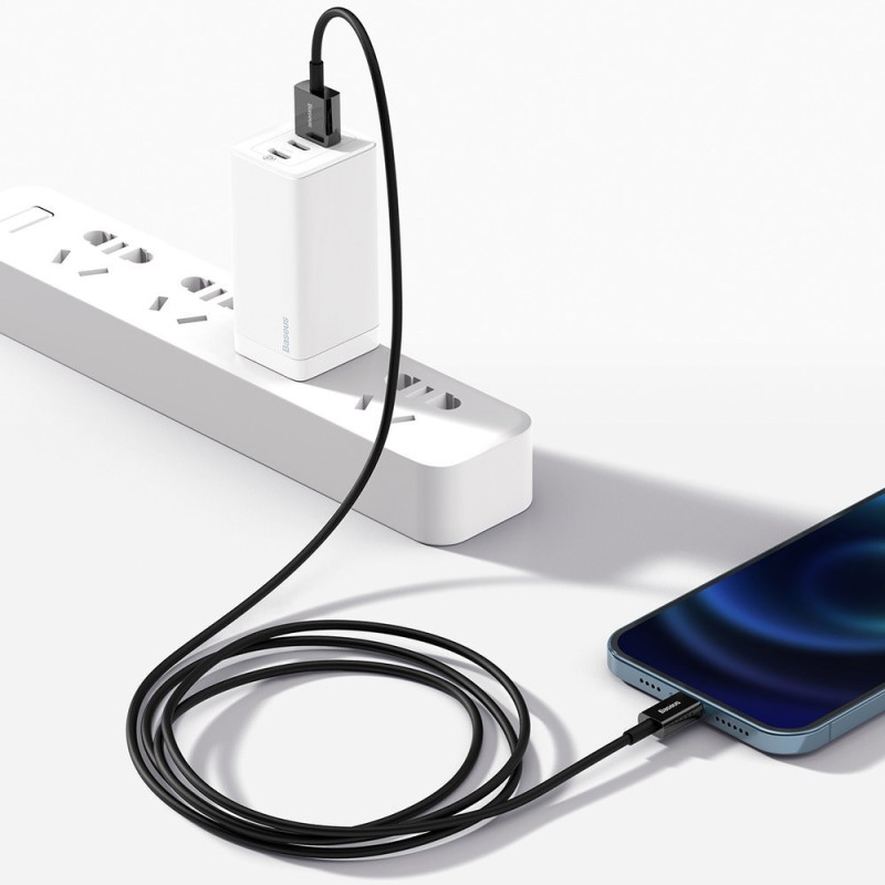 Puikus iPhone USB laidas - Lightning 2.4A 1m juodas