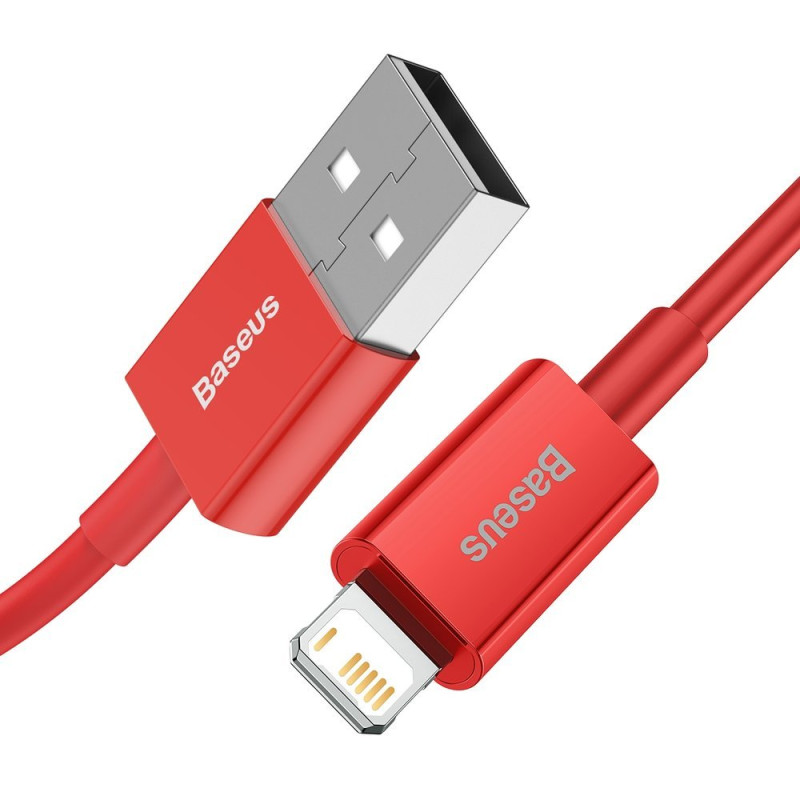 Puikus iPhone USB laidas - Lightning 2.4A 1m raudonas