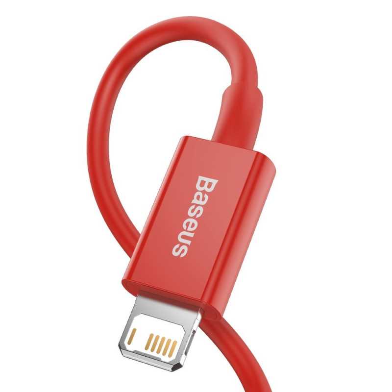 Puikus iPhone USB laidas - Lightning 2.4A 1m raudonas