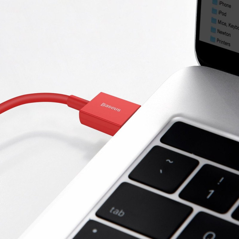 Puikus iPhone USB laidas - Lightning 2.4A 1m raudonas