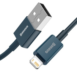 
Puikus iPhone USB laidas - Lightning 2.4A 1m mėlynas
