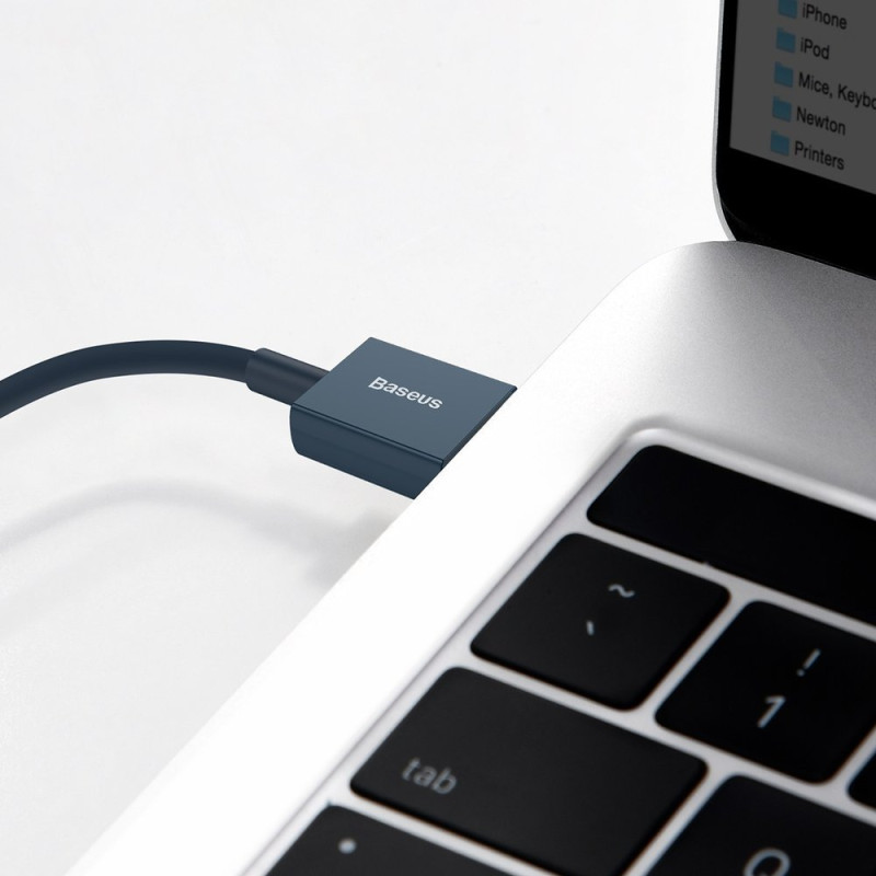 Puikus iPhone USB laidas - Lightning 2.4A 1m mėlynas