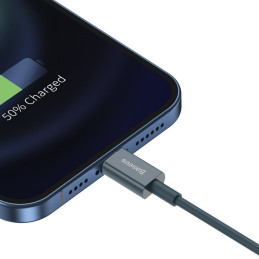 
Puikus iPhone USB laidas - Lightning 2.4A 1m mėlynas
