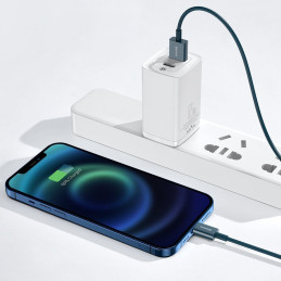 
Puikus iPhone USB laidas - Lightning 2.4A 1m mėlynas
