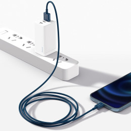 
Puikus iPhone USB laidas - Lightning 2.4A 1m mėlynas
