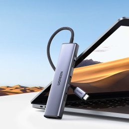 
HUB USB-C iki 4x USB 3.2 skirstytuvo, sidabro spalvos
