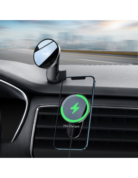 
Magnetinis automobilinis laikiklis Qi 15W MagSafe indukcinis įkroviklis iPhone juodas
